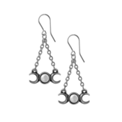 Uhani ALCHEMY GOTHIC - Triple Moon Droppers - E474