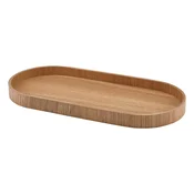 GenWare servirni pladenj, lesen furnir, ovalen, rjav, dolžina: 350 mm, širina: 165 mm