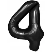Rojstnodnevni balon številka 4, črn, 100 cm