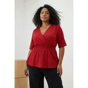 Trendyol Curve Ženska bluza Tbbss25Af00083, Crvena