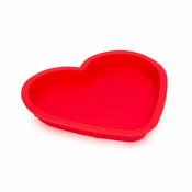 Silikonski pekač v obliki srca 285x260x34 mm rdeč