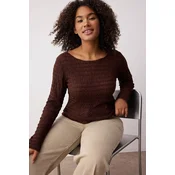 Trendyol Curve Ženska bluza Tbbaw26Af00030, Braon
