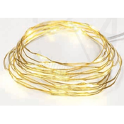 ACA Lighting LED okrasna verižica 5m, 50LED, 3xAA, WW, brez funkcij, zlata [X0150131]