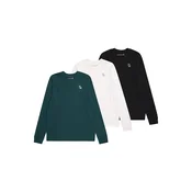 Abercrombie & Fitch Majica smaragd/črna/bela