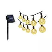 LED solarni lanac 30xLED/0,12W/1,2V 1xAA 3000K IP44 400 mAh