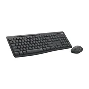 Logitech MK295 Silent bežična tipkovnica+miš, USB, tamnosiva (920-009809)