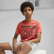 Mens Puma Mid 90s Graphic Tee Youth, Red, Size 11-12Y, Clothing