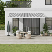 shumee vidaXL Zložljiva tenda antracit in bela 5x3 m blago in aluminij