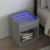 Nocni ormaric s beskonacnim LED boja hrasta 40x40x50 cm