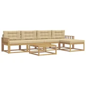 Set vanjskih sofa 6 pcs Bijela i bež 79 x 79 x 37 cm Poliester