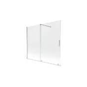 Mexen Velar dvojna drsna tuš pregrada 180 x 150 cm, prozorna, kromirana - 896-180-000-01-01