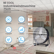BE COOL BCIWM75CM Bodenventilator Industrie-Windmaschine 75cm