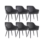 Songmics Set jedilnih stolov z naslonjali oblazinjeni stoli 625x60x85 cm siva