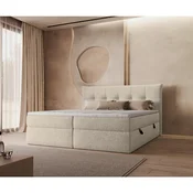 Boxxx POSTELJA Z VZMETNICO 160 cm x 200 cm , tekstil krem barve