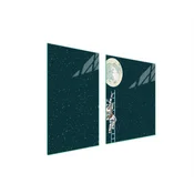 shumee STEKLENI KROŽNIK IN DESKA ZA REZANJE 100x52 MOON