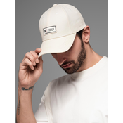 Ombre Mens baseball cap with visor and patch - cream