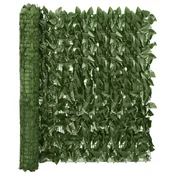 shumee vidaXL Balkonska pregrada temno zeleno listje 600x100 cm