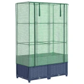 shumee vidaXL Visoka greda s prevleko za rastlinjak videz ratana 80x40x138 cm