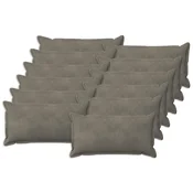 vidaXL Prevleka za blazino 12 pcs HOUTEN Svetlo siva 40 x 80 cm Žamet
