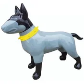 Casa Padrino XXL decorative figure dog gray/black/yellow 116 cm - Garden decorative sculpture