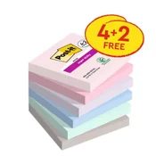 Močan samolepilni listek Post-it, 76 mm x 76 mm, 90 listov na listek Soulful, 6 listkov v paketu