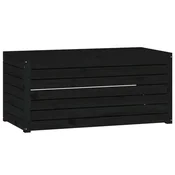 Vidaxl Vrtna škatla črna 101x50,5x46,5 cm trdna borovina