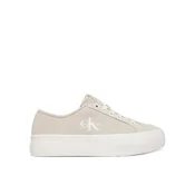 Calvin Klein Superge Vulc Flatf Laceup Suede HW0HW03088 Bež