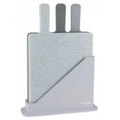 Greatstore Komplet 3 desk za sekljanje v stojalu 73930