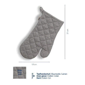Kela Kela KL-12803 rokavice za pečico Puro 55 % bombaž/45 % lanena siva 31,0x18,0 cm