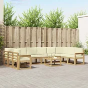 Set vanjskih sofa s jastukom 11 pcs Bijela i krem