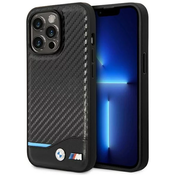 Bmw Etui BMW Leather Carbon za iPhone 14 Pro - črno