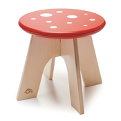 Drvena stolica gljiva Toadstool Tender Leaf Toys muhara s crvenim točkastim sjedalom