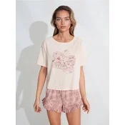 Sinsay - Pamučna dvodelna pidžama sa cvetnim motivom - pastelno roze