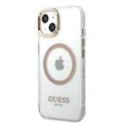 Guess Etui Guess Metal Outline MagSafe na iPhone 13 - zlate