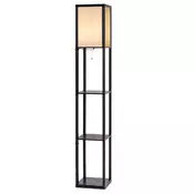 Northix Talna svetilka 160 cm s 3 policami E27 MDF črna