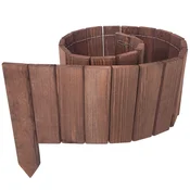 Lesena vrtna ograja 5 kosov 110x25x15cm - obroba za gredice in gredice 550 cm - rjava