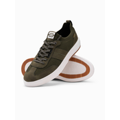 Ombre Mens structured fabric slip-on sneakers - olive