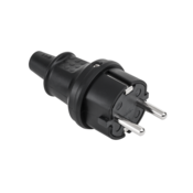 Kemot nemški vtič 16a/250v- ip44 (črna guma) 2237