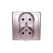 shumee Simon Basic dvojna vtičnica z/brez 16A IP20 satenasto metalizirana BMGZ2/29