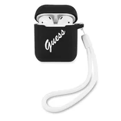 Guess Etui Guess Silicone Vintage za AirPods 1/2 - črno-belo