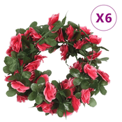 vidaXL Vijenci od umjetnog cvijeca 6 kom proljetnih ruža crvena 250 cm
