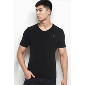T9568 DEWBERRY V-NECK MENS T-SHIRT-BLACK