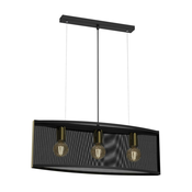 Luster na sajli KAGA 3xE27/60W/230V crna/zlatna