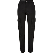 Womens utility trousers made of cotton twill black