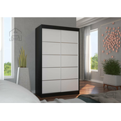 Garderobna omara z drsnimi vrati Benisso - 120 cm - črna/bela
