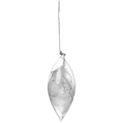 LED steklena dekoracija s perjem, velika (19 cm)