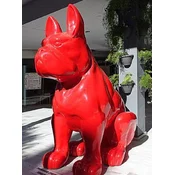 Casa Padrino luxury decorative sculpture dog bulldog red 220 x 130 x H. 250 cm - Giant garden sculpture - Giant garden figure - XXL decorative sculpture - XXL decorative animal figure
