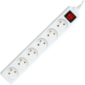 5 m extension cord 230V 6 outlets + switch