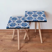 Hanah Home 2SHP23 Pomocni stocic, 2 komada, Teget
