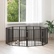 Vrata za pse 8 kom. Crna 60 x 60 cm Pocincani celik - 60 x 60 cm 8